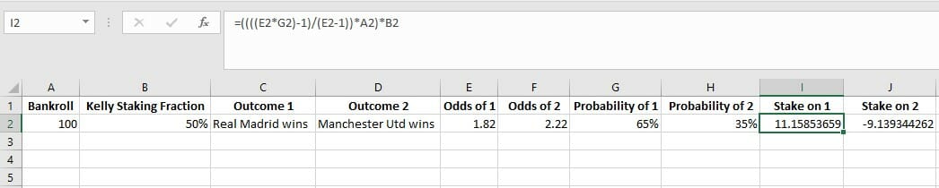 Calculator in Excel Step 5