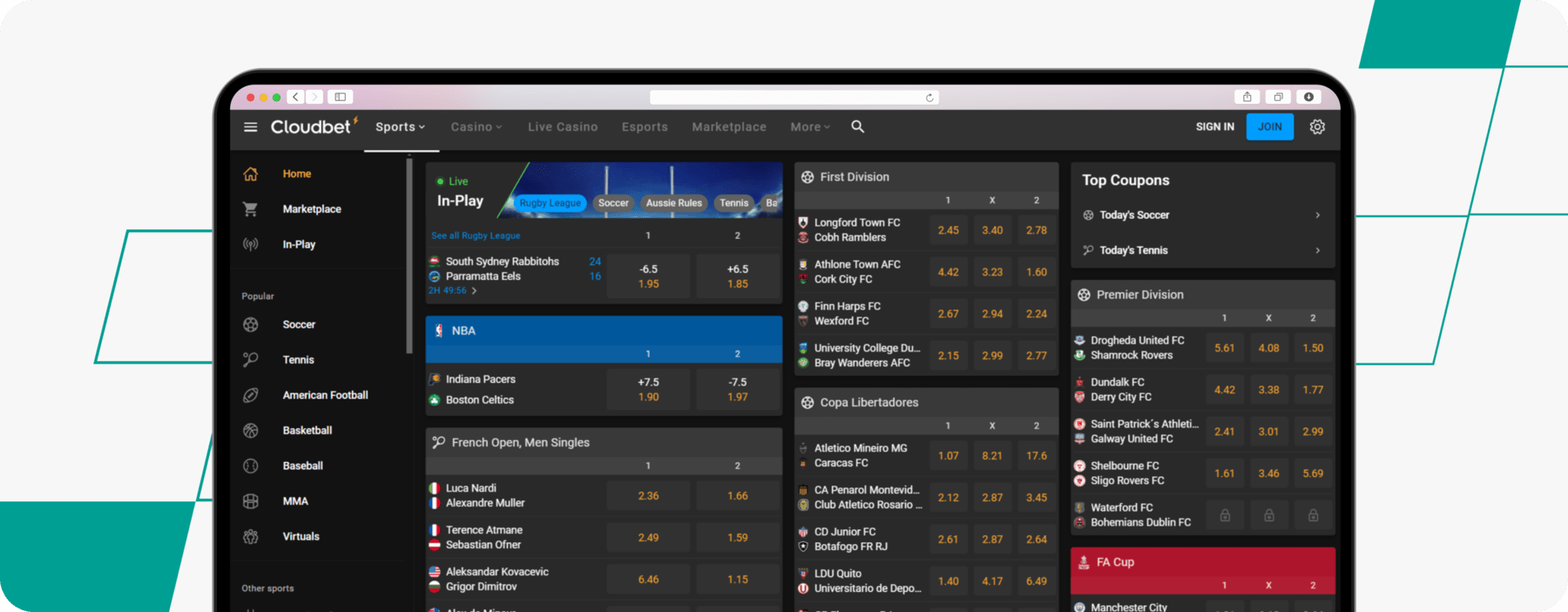 Cloudbet Screenshot